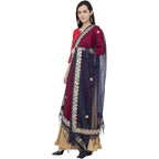 A R Silk Orgenza Gota Patti Fancy Dupatta Color Navy Dupatta or Chunni | Grocsy
