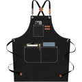 Supvox Waterproof Home Apron - Kitchen And Workshop With Tool Pockets -Black | Grocsy