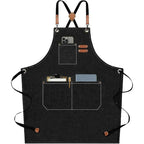 Supvox Waterproof Home Apron - Kitchen And Workshop With Tool Pockets -Black | Grocsy