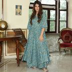 PartyWear Designer Sky Blue Pure Maslin Palazzo Suit - Anbazaar | Grocsy