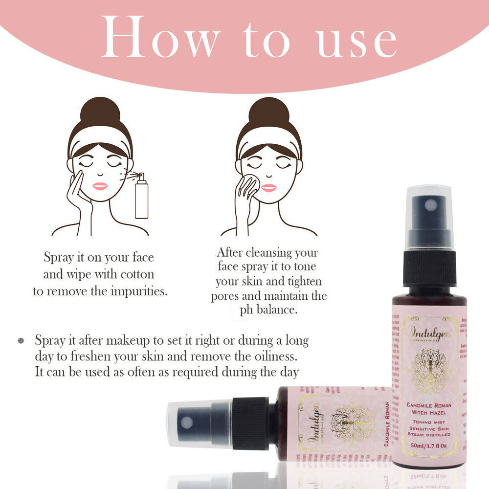 Indulgeo Essentials Camomile Roman Witch Hazel Toning Mist | Grocsy