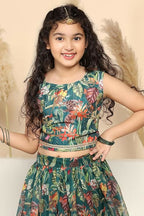 Joban Fashion Girl's Green Color Lehenga Choli | Grocsy