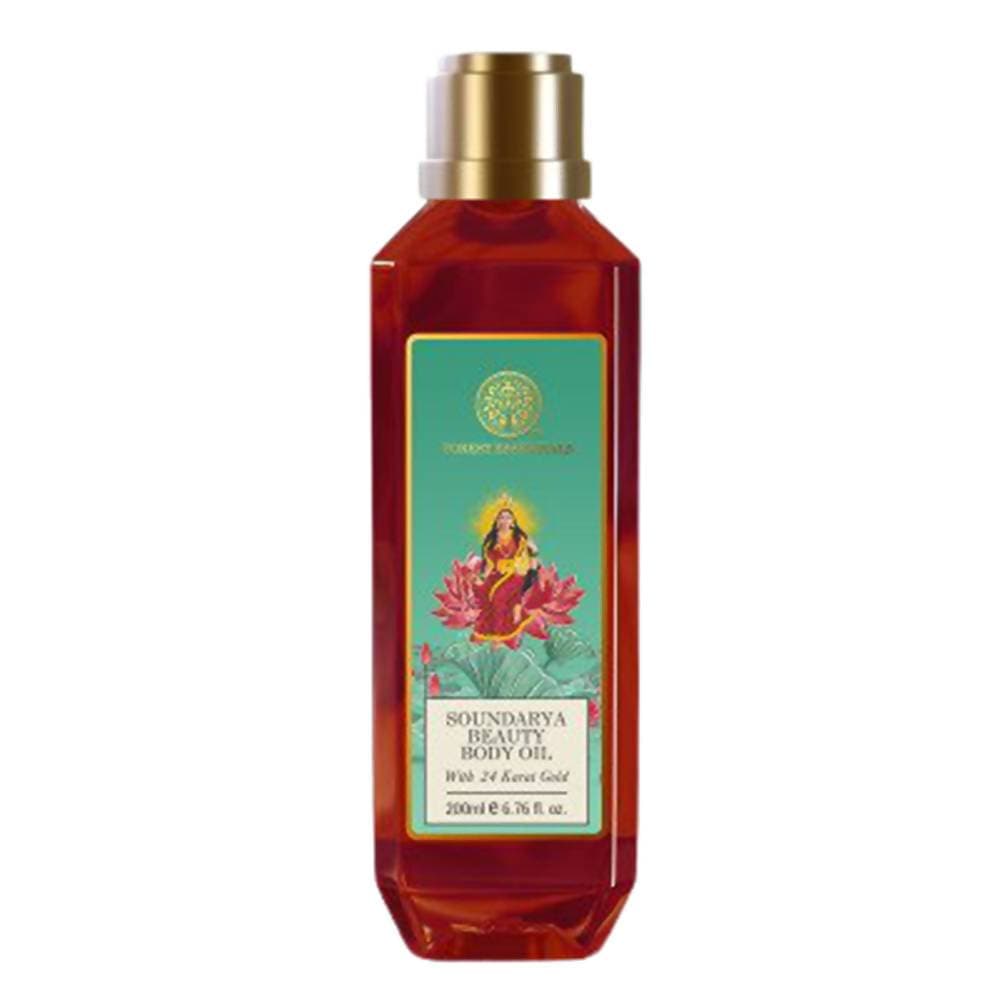 Forest Essentials Soundarya Beauty Body Oil with 24 Karat Gold | Grocsy