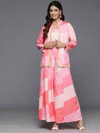 Ahalyaa Women's Traditional Wear Co-ods - Pink | Grocsy