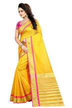 Vamika Yellow Cotton Silk Weaving Saree (Mastani Weaving Gold) | Grocsy