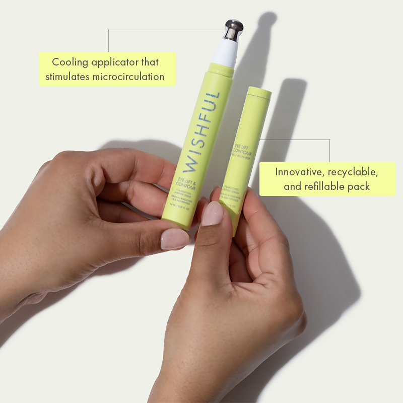 Wishful By Huda Beauty Eye Lift & Contour 1% Bakuchiol & Peptide Serum - Korean Skincare | Grocsy