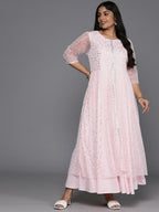 Ahalyaa Women's Traditional wear Ethnic Dress - Pink | Grocsy