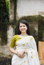 Mehndi Poly Georgette Tie And Dye Saree with Unstitched Blouse - A2M | Grocsy