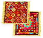 Glun 24 * 24 Inch Velvet Multipurpose Square Carpet Or Mat For Pooja Aasan, Sitting, Meditation 2 Piece Pack | Grocsy