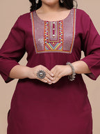 Sztori Women Ethnic Motifs Thread Work Kurta | Grocsy