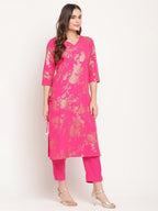 Ahalyaa Dark Pink Crepe Printed Salwar Suit Sets With Dupatta | Grocsy