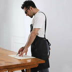 Supvox Waterproof Home Apron - Kitchen And Workshop With Tool Pockets -Black | Grocsy