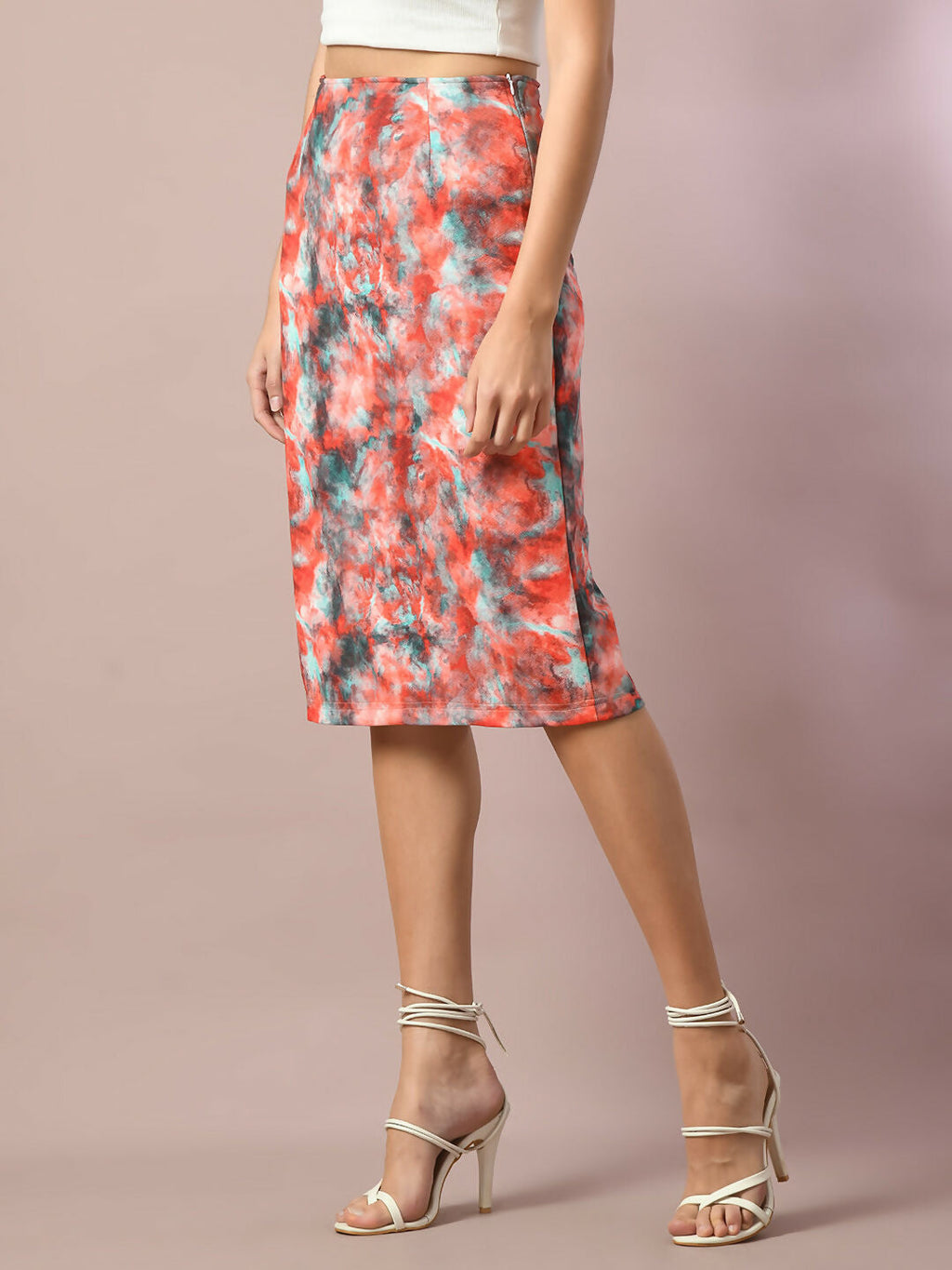 Myshka Women's Multi Printed Knee Length Party Embellished Skirts | Grocsy