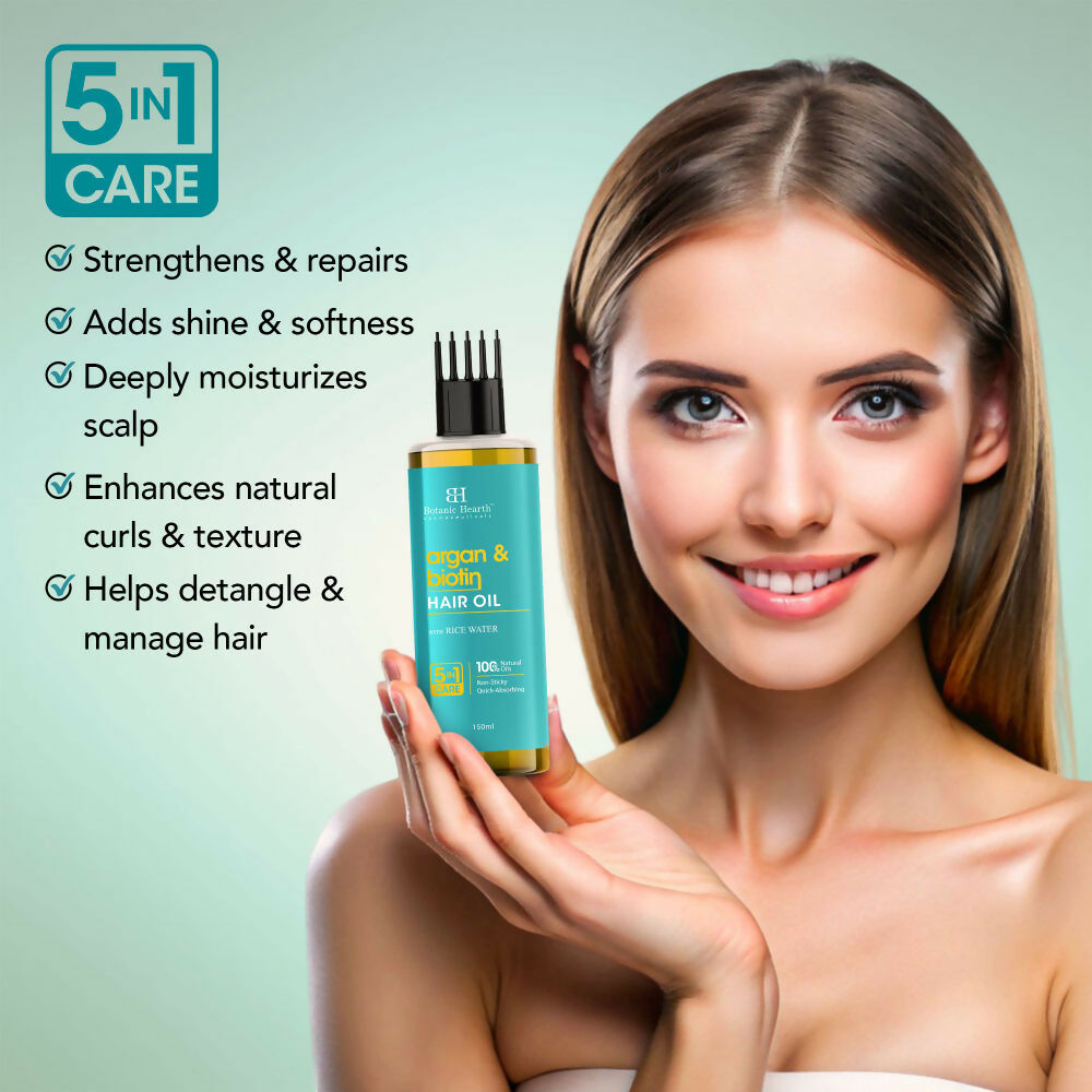 Botanic Hearth Argan & Biotin Hair Oil | Grocsy