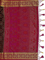 Mimosa Women's Kanjivaram Art Silk Burgundy Saree | Grocsy