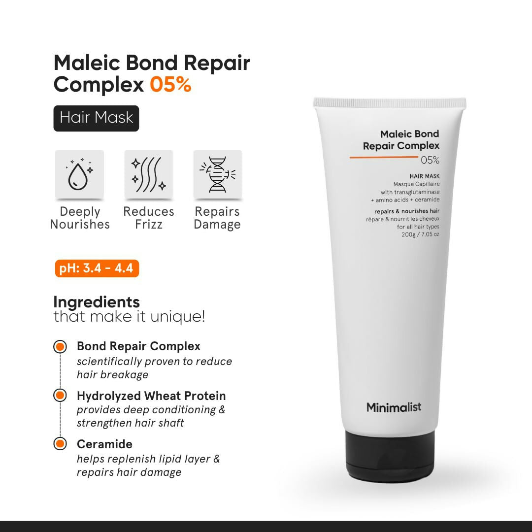 Minimalist Maleic Bond Repair Complex Shampoo & Hair Mask Combo | Grocsy