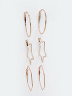 NVR Women Gold-Toned Geometric Hoop Earrings | Grocsy