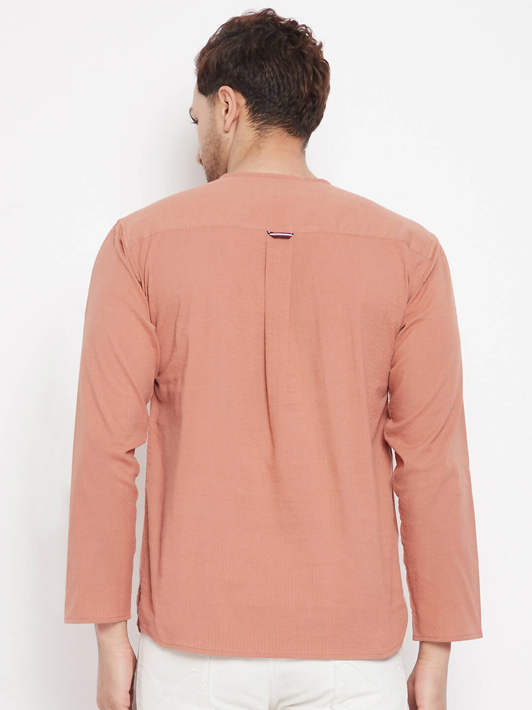 Even Apparels Brown Pure Cotton Men's Kurta With Slit Neckline | Grocsy