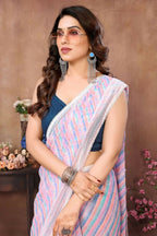 Aafreen Partywear Designer Purple Georgette Fancy Ready Wear Saree | Grocsy