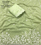 Green Pure Chiffon Woven Design Saree with Unstitched Blouse - A2M | Grocsy