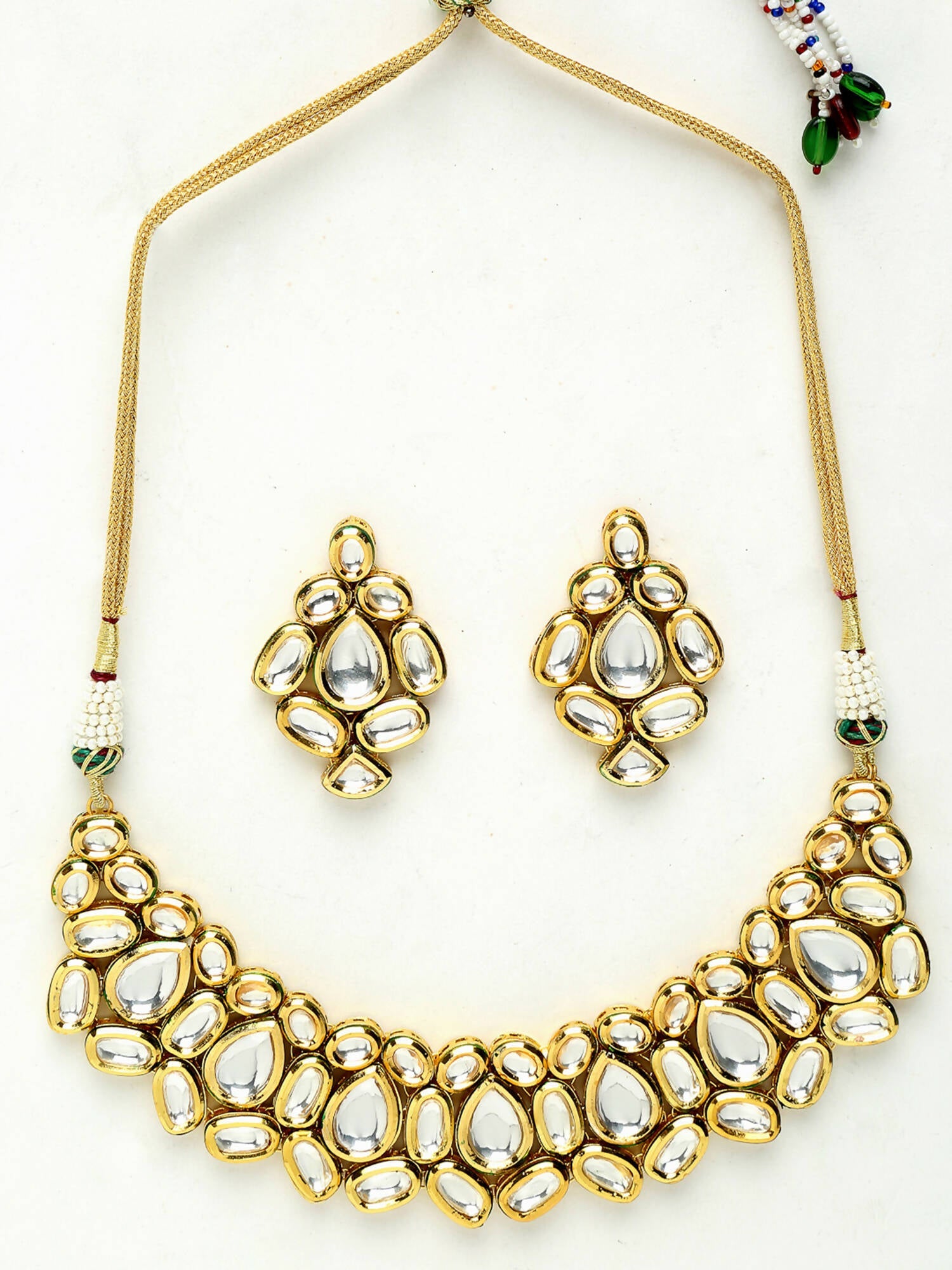 Kundan Choker With Earrings - Ruby Raang | Grocsy