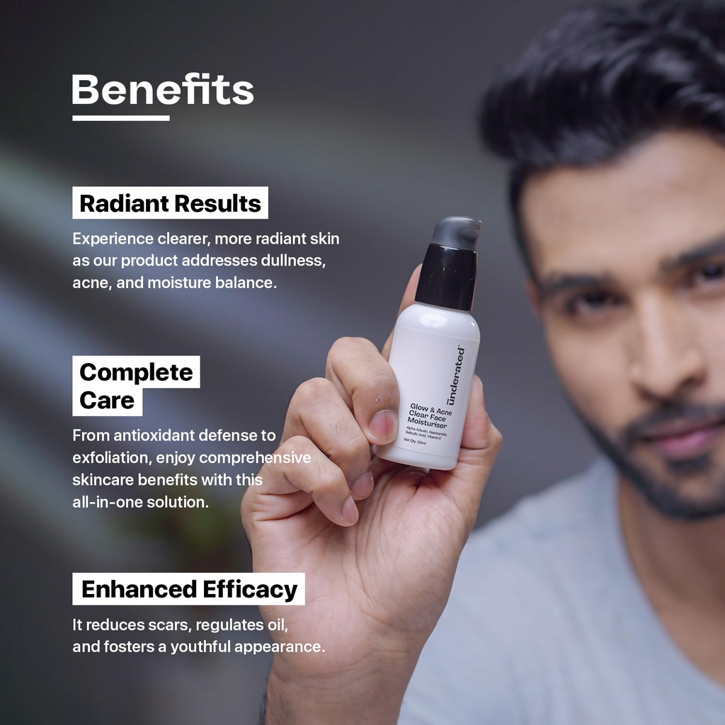 Underated Glow And Acne Clear Face Moisturiser Cream | Grocsy