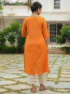 Aramya A-line Soft Cotton Floral Print Women's Kurta - Yellow | Grocsy