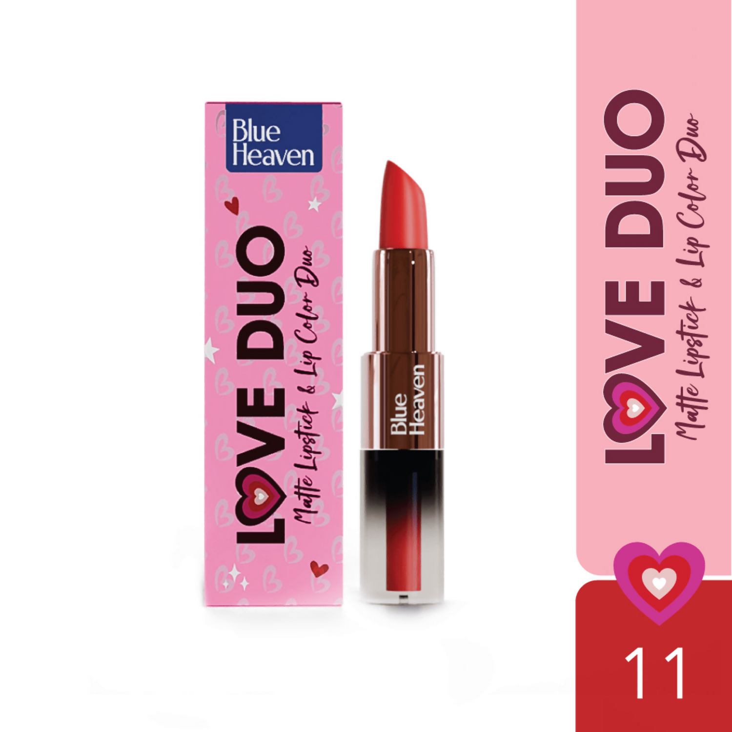Blue Heaven Love Duo 2 In 1 Dual Sided Lipstick - 11 | Grocsy