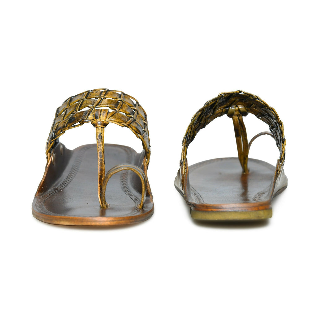Stepsoft Men’S Brown Kolhapuri Slippers – Traditional Leather Party Footwear | Grocsy