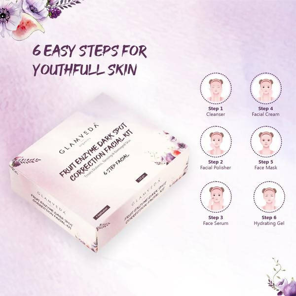 Glamveda Aha Fruit Enzyme Dark Spot Correction Facial Kit | Grocsy