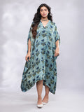 BohoJazz Signature Modal Silk Floral Kaftan | Grocsy