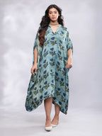 BohoJazz Signature Modal Silk Floral Kaftan | Grocsy