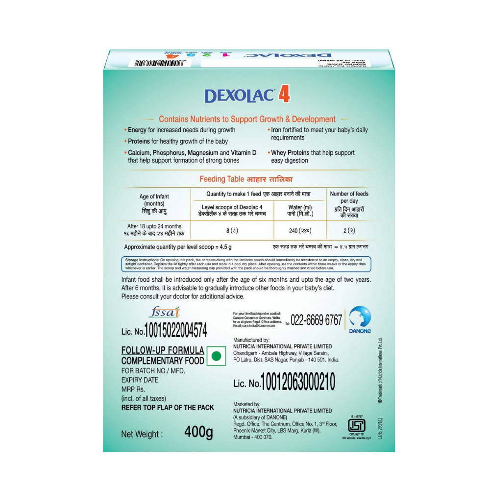 Dexolac Infant Formula Powder After 18 Months & Upto 24 Months Stage 4 | Grocsy