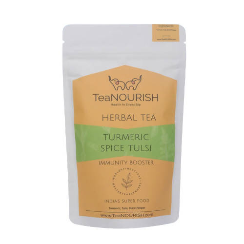TeaNourish Turmeric Spice Tulsi Herbal Tea | Grocsy