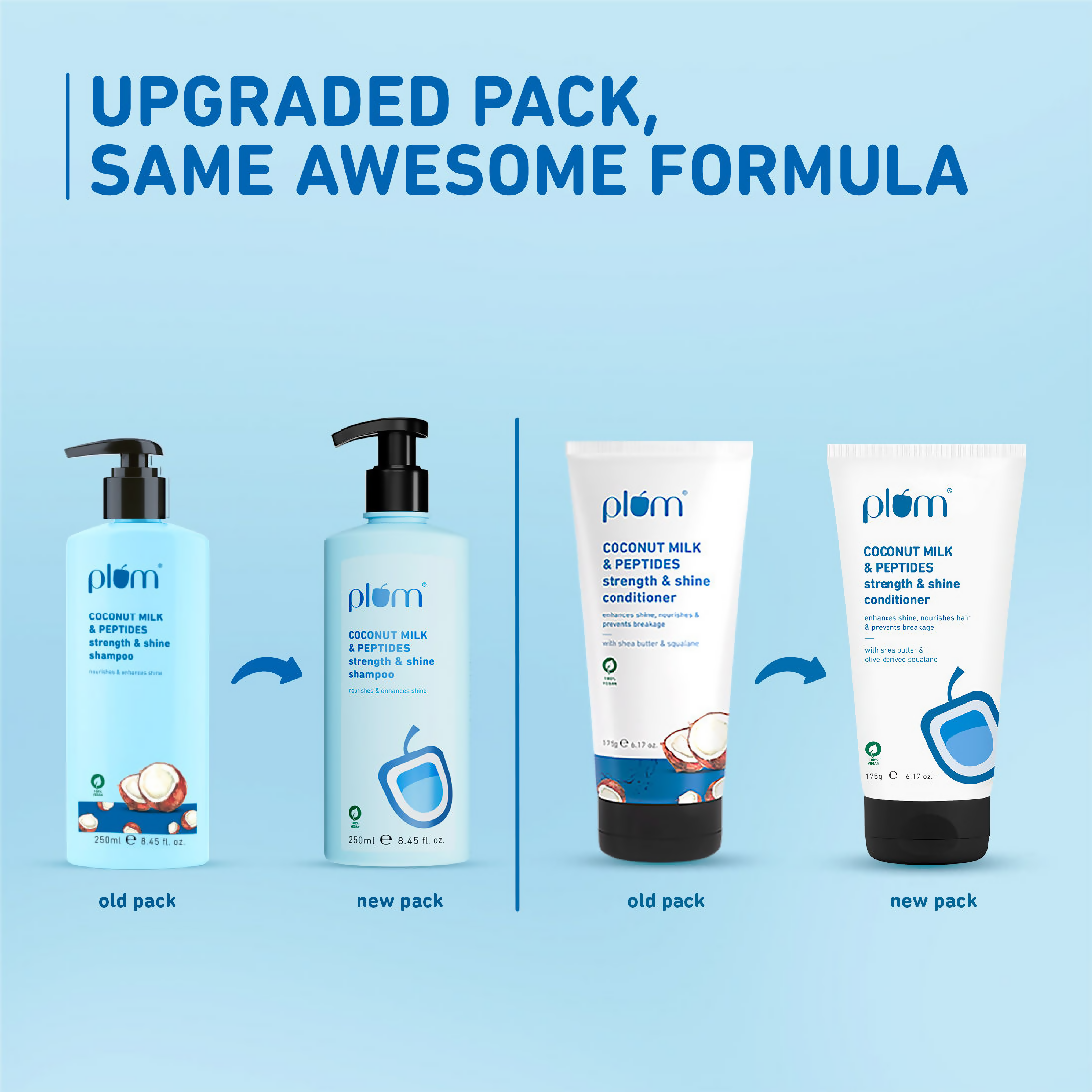 Plum Coconut Milk & Peptides Conditioner & Shampoo Combo | Grocsy