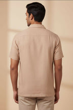 Dune — Beige Linen Shirt by Hilo Design | Grocsy
