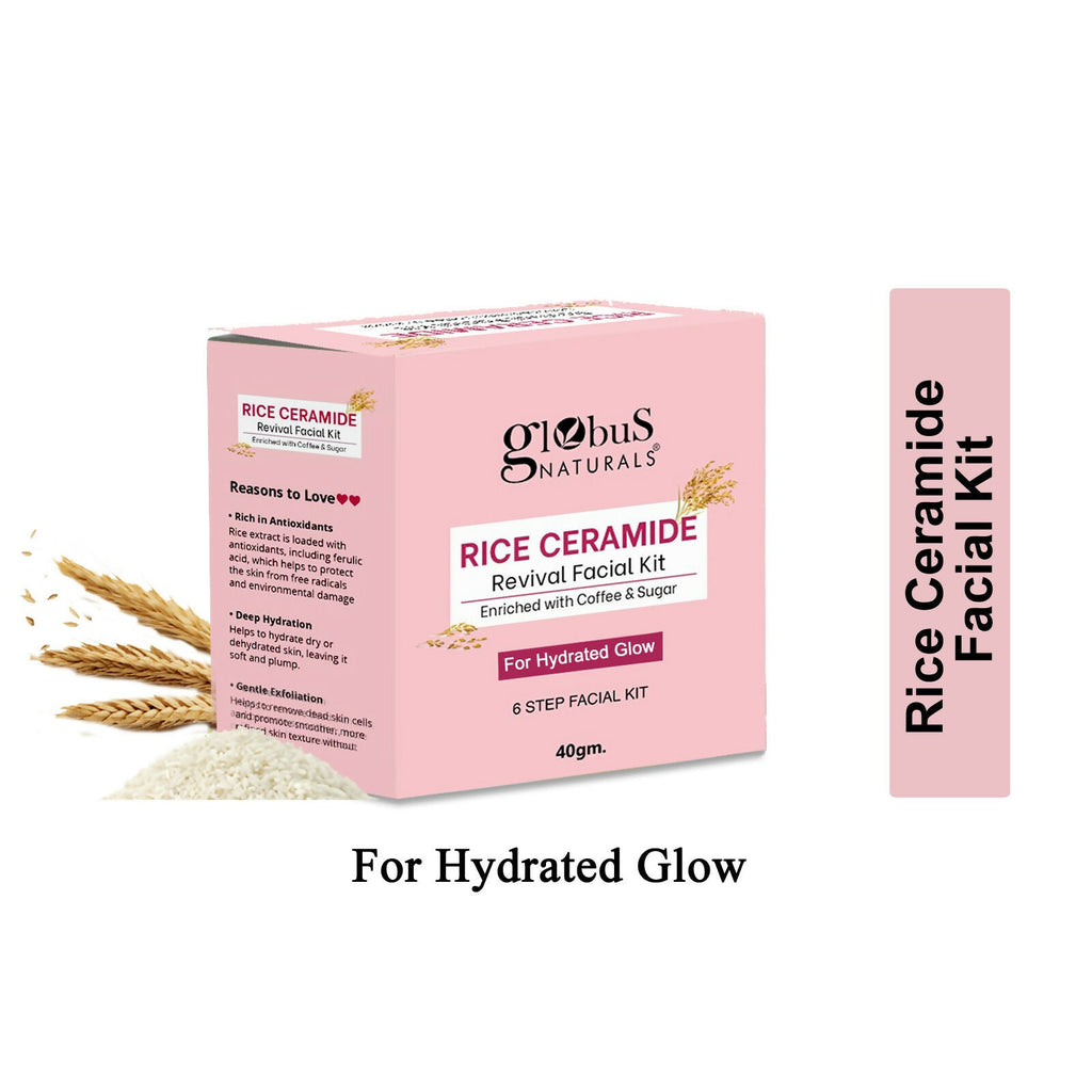 Globus Naturals Rice Ceramide 6 Step Facial Kit For Korean Glass Skin | Grocsy