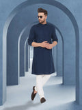 Even Apparels Men's Pure Cotton Blue Kurta | Grocsy