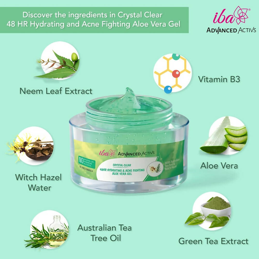 Iba Crystal Clear 48 HR Hydrating and Acne Fighting Aloe Vera Gel | Grocsy
