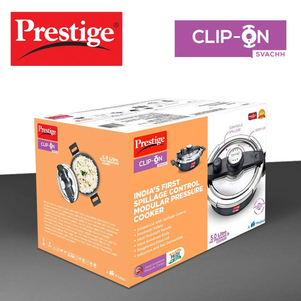 Prestige Clip On Hard Anodised Pressure Cooker | Grocsy