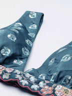 House of Panchhi Teal Blue Chinon Sequins embroidery Lehenga choli & Dupatta | Grocsy