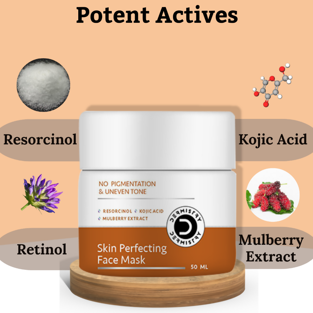 Dermistry Skin Perfecting Face Mask Kojic Acid Resorcinol for Pigmentation Dark Spots Uneven Tone | Grocsy