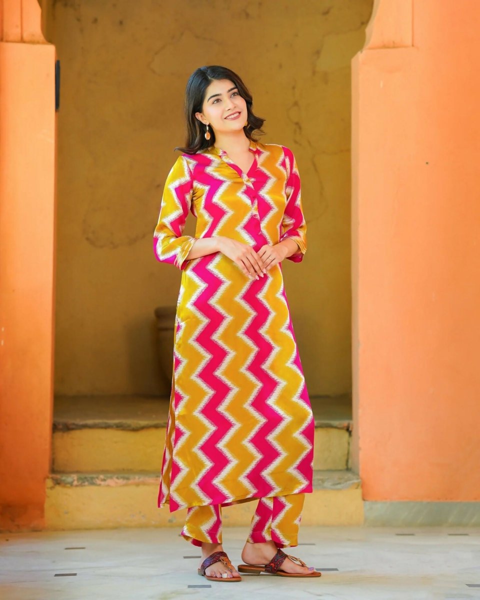Aayaa Pure Muslin printed Kurti & Pant - Multi Color | Grocsy