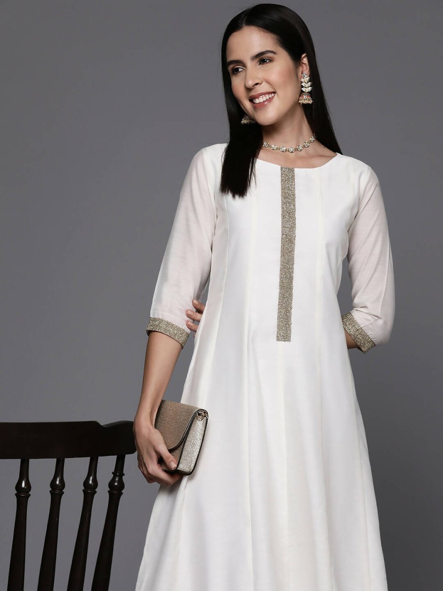 Ahalyaa Women's Traditional wear Ethnic Dress - Off White | Grocsy