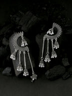 NVR Women Rhodium-Plated Kundan Stone-Studded Beaded Jewellery Set | Grocsy
