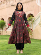 Juniper Women's The Mahautsavam Black Ethnic Motif Printed Muslin Kurta Pant And Dupatta With Thread & Mirror Work | Grocsy
