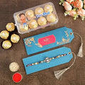 Meenakari Charm Rakhi & Ferrero Rocher Printed Box | Grocsy