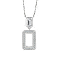 Cauer Elegant 14K White Gold Plated Moissanite Pendant Necklace | Grocsy