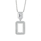 Cauer Elegant 14K White Gold Plated Moissanite Pendant Necklace | Grocsy