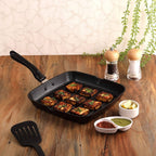 Cello Aluminium Non Stick Grill Pan Square Black | Grocsy